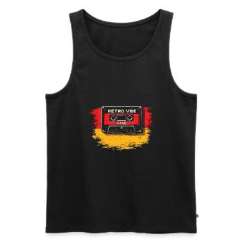 Retro Kassette Mixtape Style - Männer Premium Bio Tank Top - Schwarz - Vorne - AI Model Male 178 light (178cm)