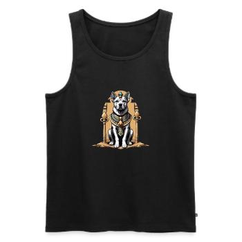 Dog Pharao Hund Ägypten Pyramide Geschenk - Männer Premium Bio Tank Top - Schwarz - Vorne - Michal (187cm)