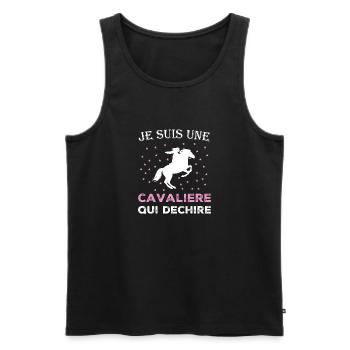 Ich bin ein Fahrer, der rockt - Männer Premium Bio Tank Top - Schwarz - Vorne - AI Model Male 178 light (178cm)