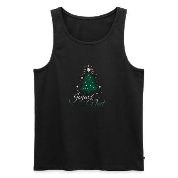 Silberner und grüner Baum: Nüchternheit und Eleganz - Männer Premium Bio Tank Top - Schwarz - Vorne - AI Model Male 178 light (178cm)