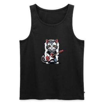 Cat Rocker Cat HardRock Gift - Débardeur bio Premium Homme - noir - Devant - Michal (187cm)