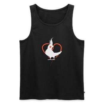Cockatiel heart - Men's Premium Organic Tank Top - black - Front - AI Model Male 178 light (178cm)