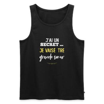I have a secret, I'm going to be a big sister - Men's Premium Organic Tank Top - black - Front - AI Model Male 178 light (178cm)