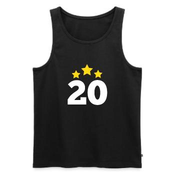 20 Jahre Stern - Geschenk zum 20-jährigen Jubiläum - Männer Premium Bio Tank Top - Schwarz - Vorne - Michal (187cm)