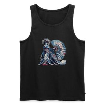 Kulturelle Schätze der Geisha - Männer Premium Bio Tank Top - Schwarz - Vorne - AI Model Male 178 light (178cm)
