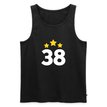 38 Years Star - 38th Anniversary Gift - Men's Premium Organic Tank Top - black - Front - AI Model Male 178 light (178cm)