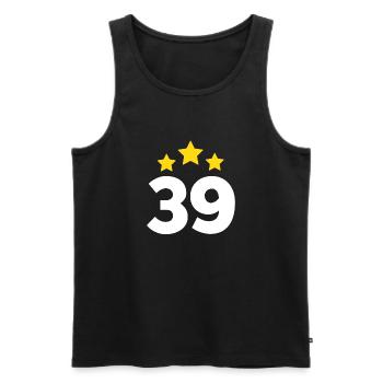39 Years Star - 39th Anniversary Gift - Men's Premium Organic Tank Top - black - Front - Michal (187cm)