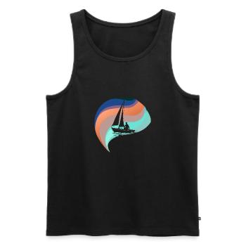 Sailboat Sailing Boat - Men's Premium Organic Tank Top - black - Front - AI Model Male 178 light (178cm)