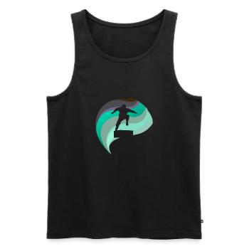 Parkour Hanche - Débardeur bio Premium Homme - noir - Devant - Michal (187cm)