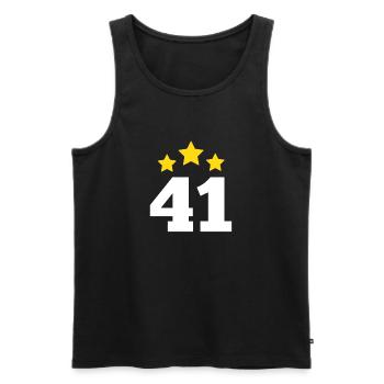 41 Year Old Star - 41st Anniversary Gift - Men's Premium Organic Tank Top - black - Front - Michal (187cm)