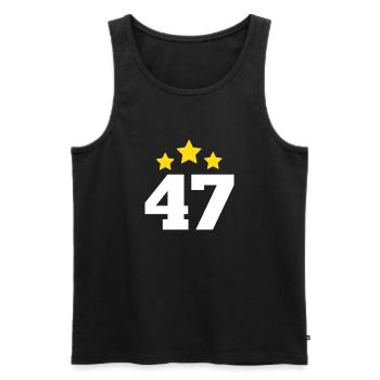 47 Years Star - 47th Anniversary Gift - Men's Premium Organic Tank Top - black - Front - Michal (187cm)