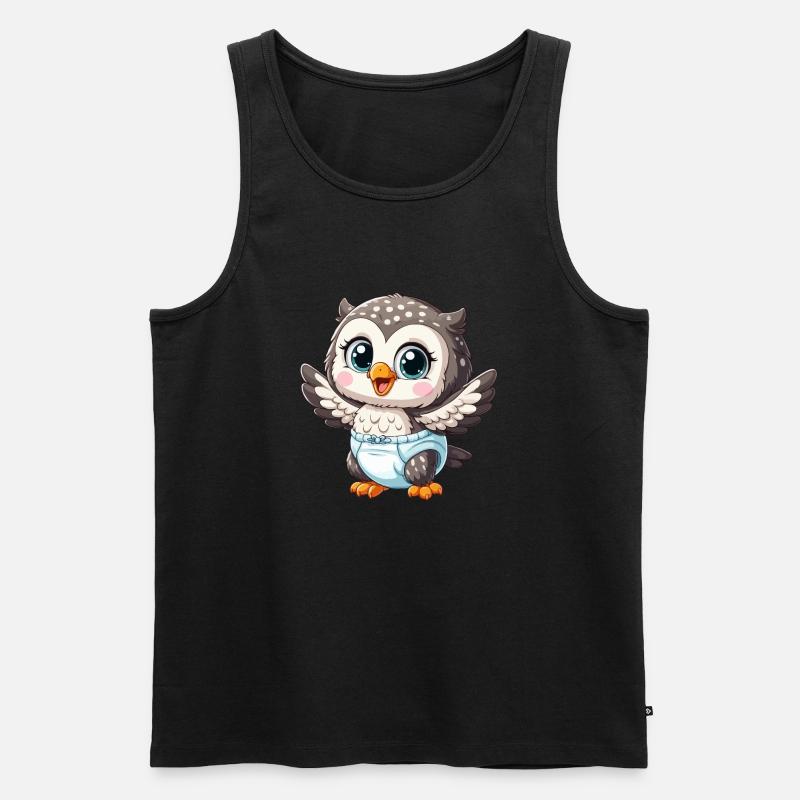 Eule Baby mit Windel - Männer Premium Bio Tank Top - Schwarz