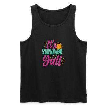 Sein Sommer Yall-01 - Männer Premium Bio Tank Top - Schwarz - Vorne - Michal (187cm)