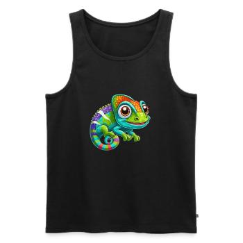 Caméléon - Débardeur bio Premium Homme - noir - Devant - AI Model Male 178 light (178cm)