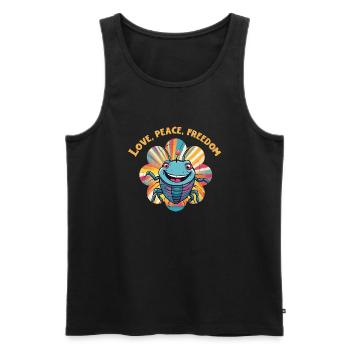 Love, peace, freedom - insects - Männer Premium Bio Tank Top - Schwarz - Vorne - AI Model Male 178 light (178cm)