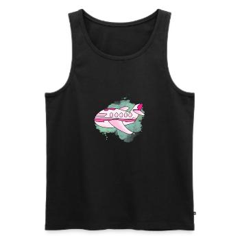 Flugzeug - Männer Premium Bio Tank Top - Schwarz - Vorne - Michal (187cm)