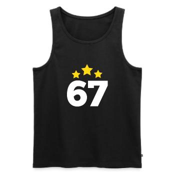 67 Years Star - 67th Anniversary Gift - Men's Premium Organic Tank Top - black - Front - AI Model Male 178 light (178cm)