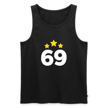 69 Years Star - 69th Anniversary Gift - Men's Premium Organic Tank Top - black - Front - AI Model Male 178 light (178cm)