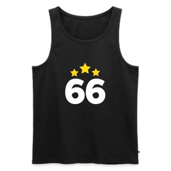 66 Years Star - 66th Anniversary Gift - Men's Premium Organic Tank Top - black - Front - Michal (187cm)