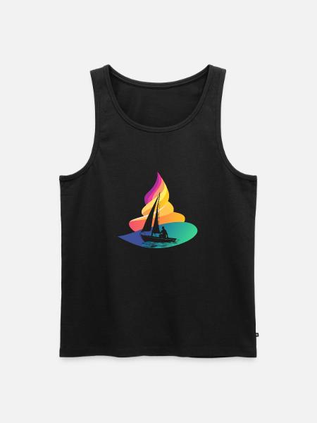 Segelboot Boot - Männer Premium Bio Tank Top - Schwarz