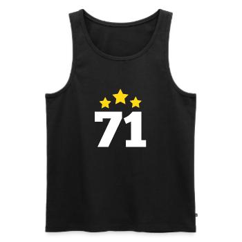 71 Years Star - 71st Anniversary Gift - Men's Premium Organic Tank Top - black - Front - AI Model Male 178 light (178cm)