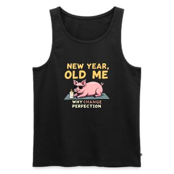 Cochon drôle - Design du Nouvel An - Débardeur bio Premium Homme - noir - Devant - Michal (187cm)