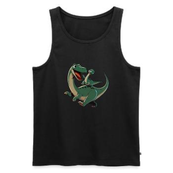Diplodocus Mutter und Kind toll herum - Männer Premium Bio Tank Top - Schwarz - Vorne - AI Model Male 178 light (178cm)
