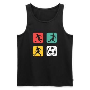 Soccer Kids Design avec des joueurs de football - Débardeur bio Premium Homme - noir - Devant - AI Model Male 178 light (178cm)
