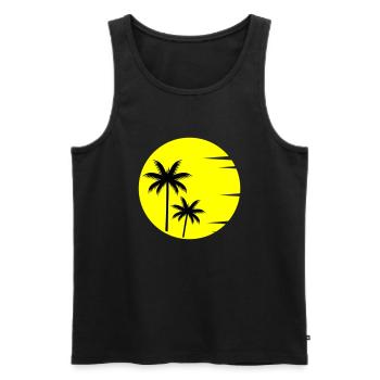Sunset Palmen - Männer Premium Bio Tank Top - Schwarz - Vorne - Michal (187cm)