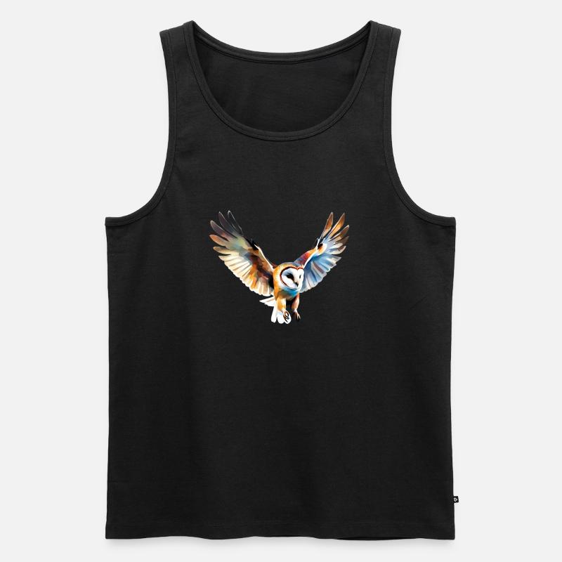 Schleiereule - Männer Premium Bio Tank Top - Schwarz