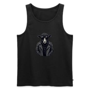 Mouton noir - Débardeur bio Premium Homme - noir - Devant - AI Model Male 178 light (178cm)