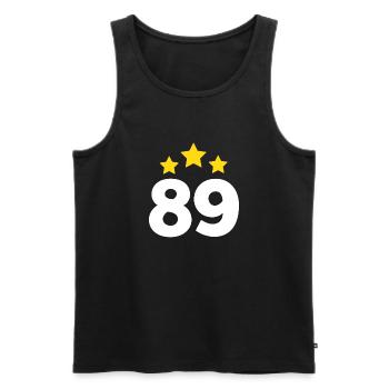 89 Years Star - 89th Anniversary Gift - Men's Premium Organic Tank Top - black - Front - AI Model Male 178 light (178cm)