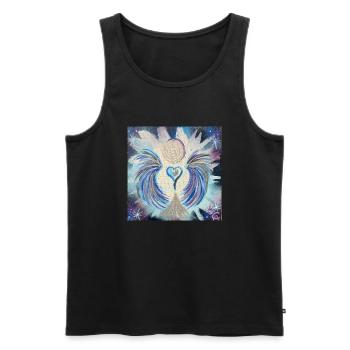 Herzengel Klärung im Zellbewußtsein - Männer Premium Bio Tank Top - Schwarz - Vorne - Michal (187cm)