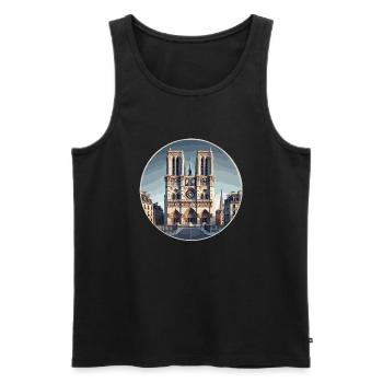 Notre Dame de Paris - Men's Premium Organic Tank Top - black - Front - AI Model Male 178 light (178cm)