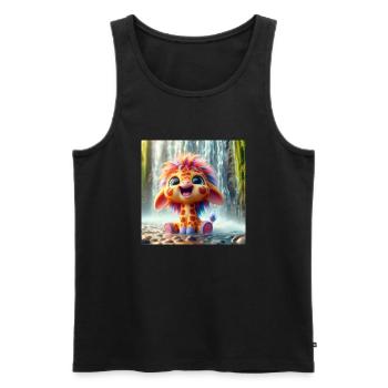 Giraffe Waterfall - Men's Premium Organic Tank Top - black - Front - AI Model Male 178 light (178cm)