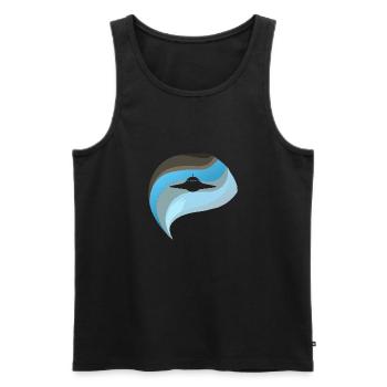 UFO Saucer - Men's Premium Organic Tank Top - black - Front - AI Model Male 178 light (178cm)