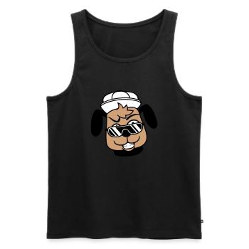 DJ Hund Sonnenbrille Teenager Mütze Cappy Cool Guy - Männer Premium Bio Tank Top - Schwarz - Vorne - AI Model Male 178 light (178cm)