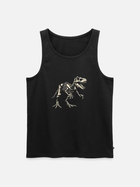 T-Rex Skeleton Dinosaur Dino - Men's Premium Organic Tank Top - black