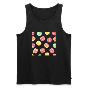 Bunte Macarons Muster - Männer Premium Bio Tank Top - Schwarz - Vorne - Michal (187cm)