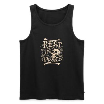 Rest in peace - Men's Premium Organic Tank Top - black - Front - AI Model Male 178 light (178cm)