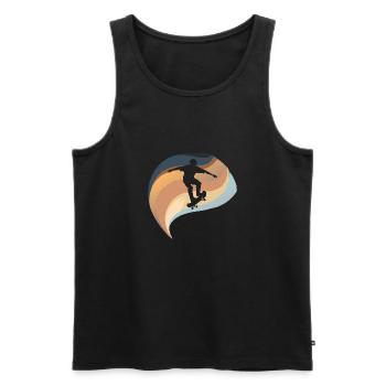 Skateboard Longboard - Männer Premium Bio Tank Top - Schwarz - Vorne - AI Model Male 178 light (178cm)