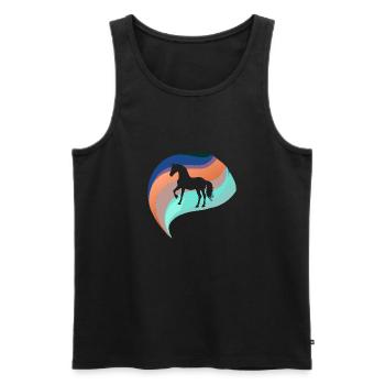 Pferd Pferdekopf Wildpferd - Männer Premium Bio Tank Top - Schwarz - Vorne - AI Model Male 178 light (178cm)