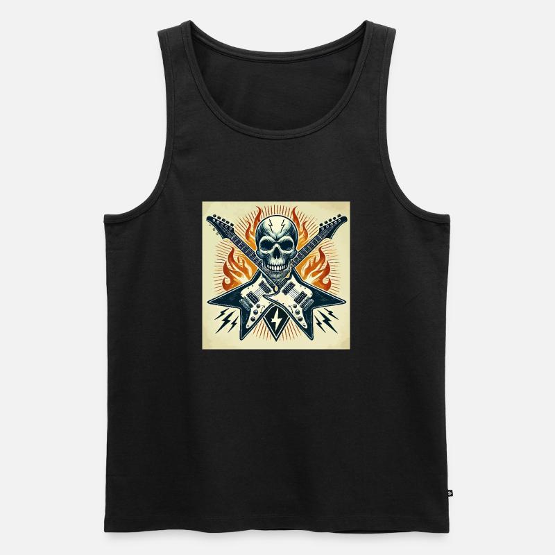 Rockposter mit Gitarren - Männer Premium Bio Tank Top - Schwarz