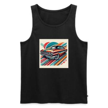 Retro classic car - Men's Premium Organic Tank Top - black - Front - AI Model Male 178 light (178cm)