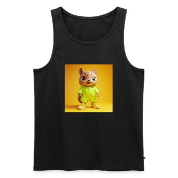 3d Character - Cute Squirrel - Men's Premium Organic Tank Top - black - Front - AI Model Male 178 light (178cm)
