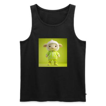 3d Character - Funny Sheep - Men's Premium Organic Tank Top - black - Front - AI Model Male 178 light (178cm)