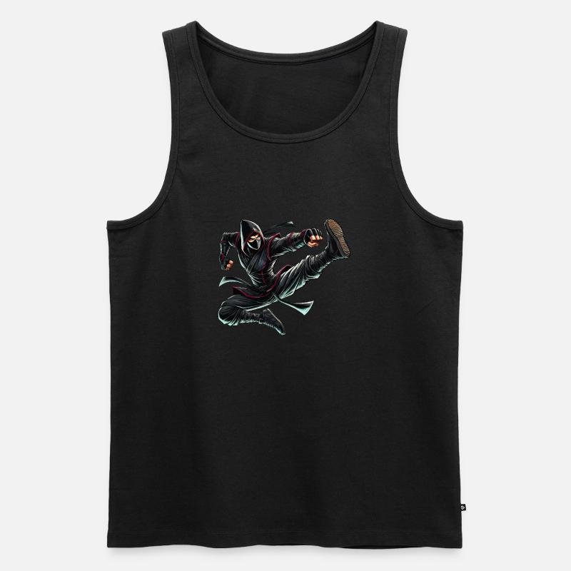 ninja comic - Männer Premium Bio Tank Top - Schwarz