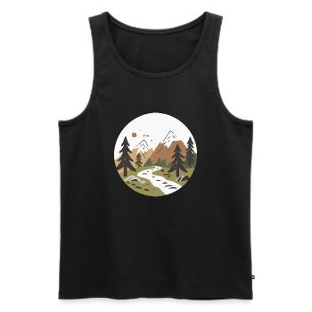 Berg Wandern - Männer Premium Bio Tank Top - Schwarz - Vorne - AI Model Male 178 light (178cm)