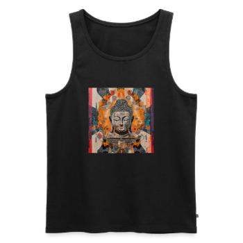 Buddha Enlightenment Mandala - Männer Premium Bio Tank Top - Schwarz - Vorne - Michal (187cm)