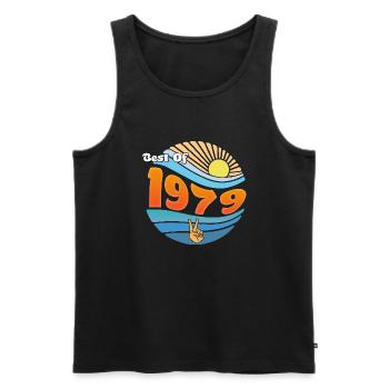 Retro 1979 – Célébration de 46 années légendaires - Débardeur bio Premium Homme - noir - Devant - Michal (187cm)